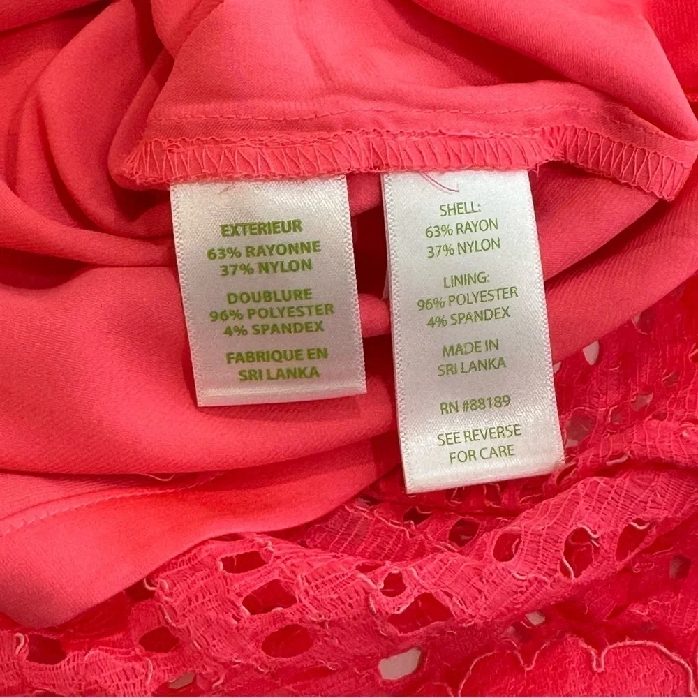 Lilly Pulitzer Lace Alice Skort hot pink mini skirt with attached satin shorts 4